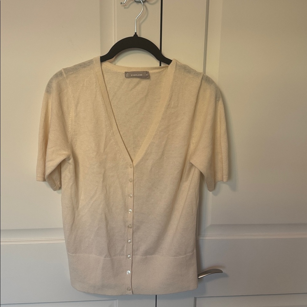 Everlane Cream Knit V neck cardigan